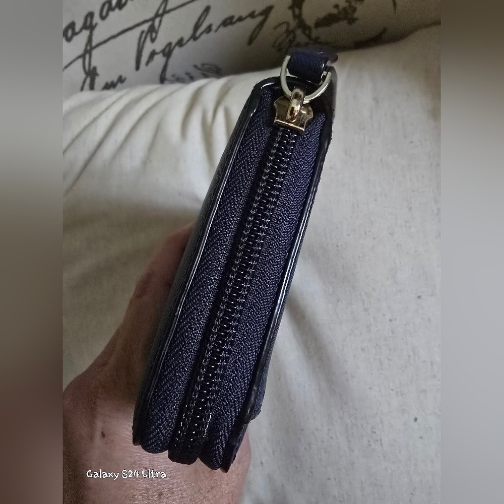 KATE SPADE ♠️ NY Navy Blue Neda Haven Lane Glitter Dot Zip Around Wallet In GUC - Picture 7 of 16